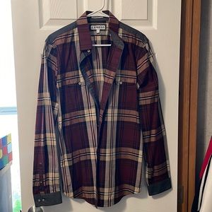 Men’s Express plaid button up shirt